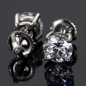 Certified 8ct. t.w. Diamond Round Cut 4-Prong Screw Back Earrings